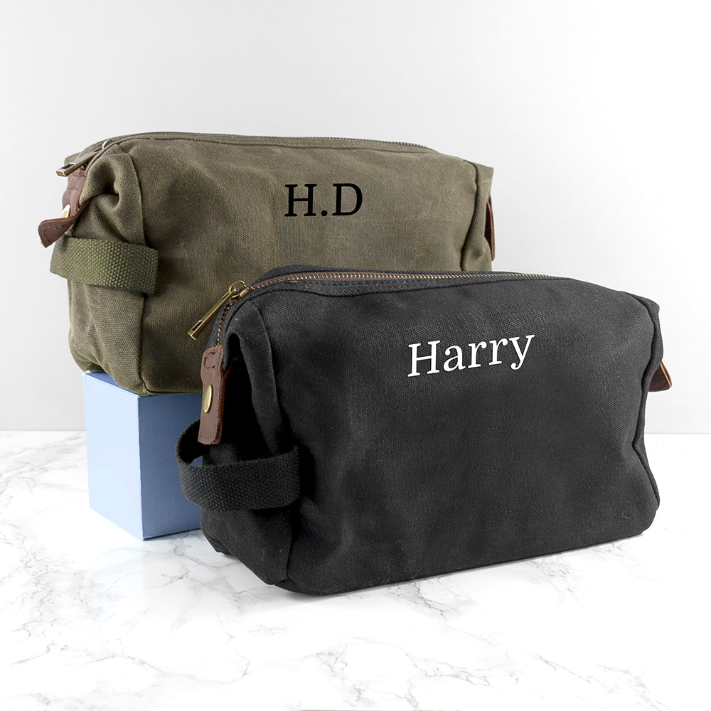 Personalised Men's Waxed Wash Bag - Image 5