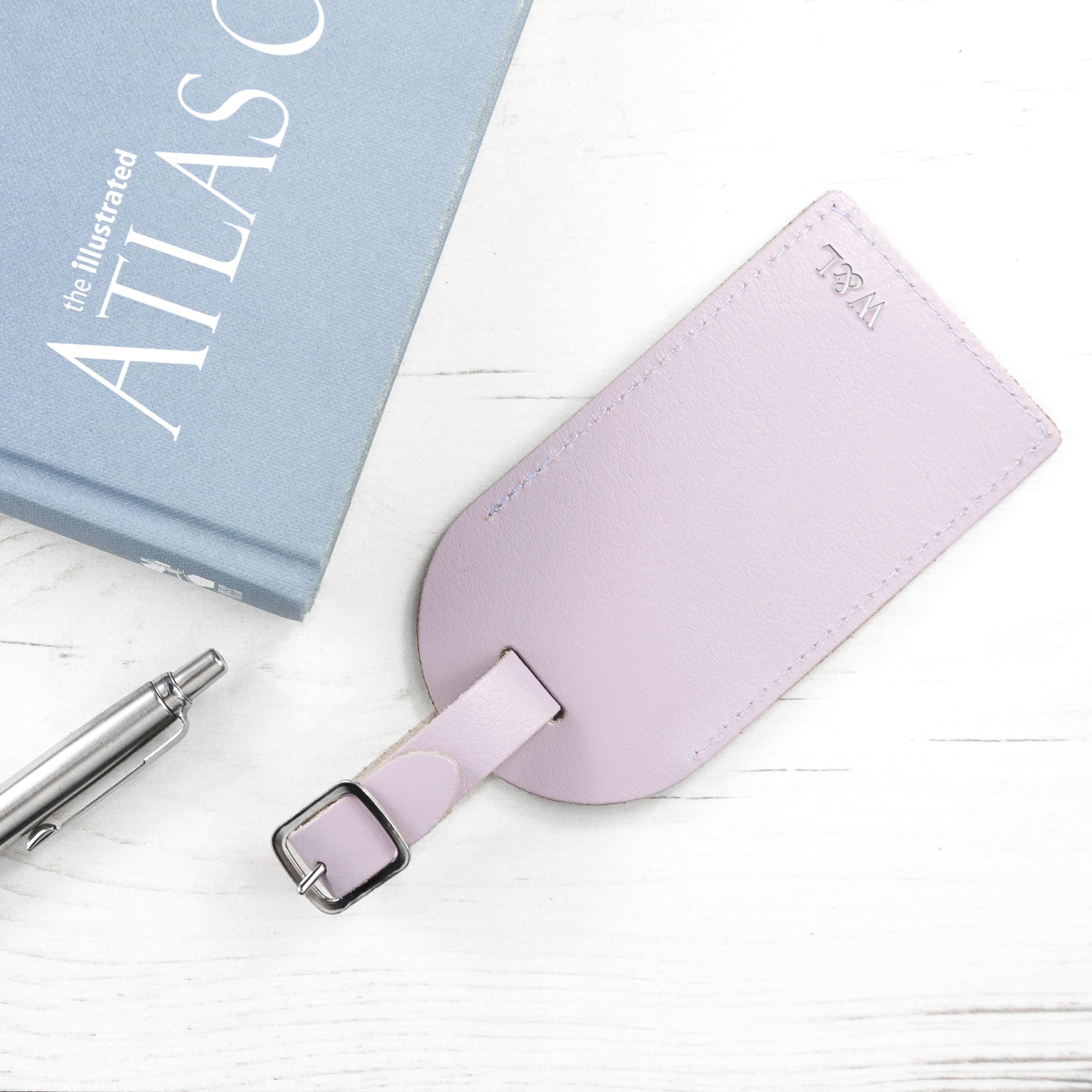 Personalised Lilac Foiled Leather Luggage Tag - Image 7